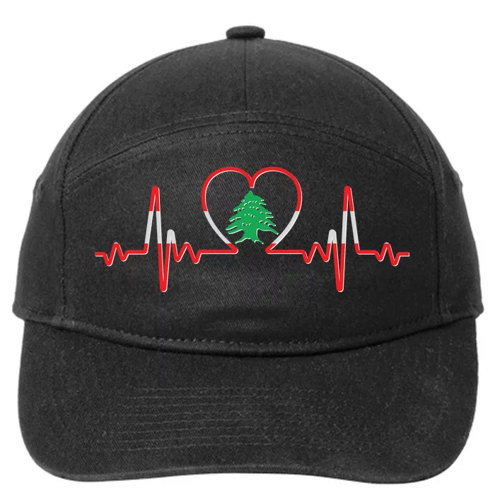 Support Love Lebanon Heartbeat 7-Panel Snapback Hat