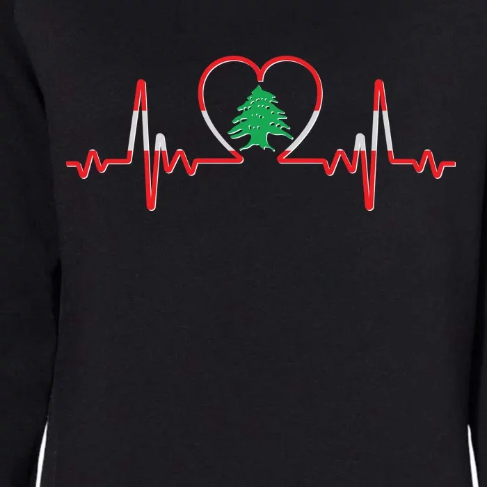 Support Love Lebanon Heartbeat Womens California Wash Sweatshirt