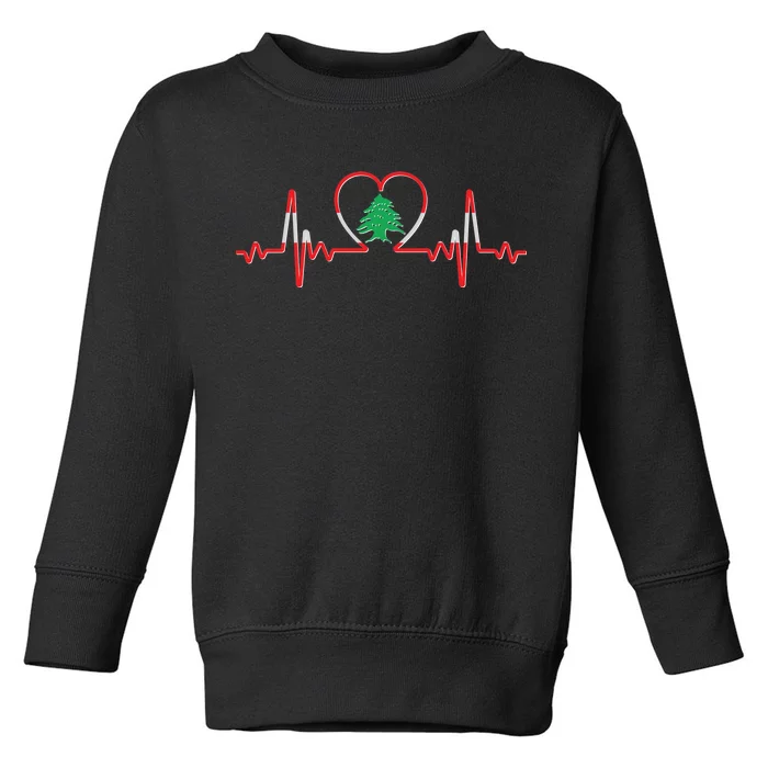 Support Love Lebanon Heartbeat Toddler Sweatshirt