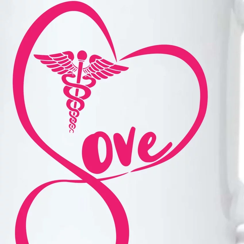 Support Love Nurses Black Color Changing Mug