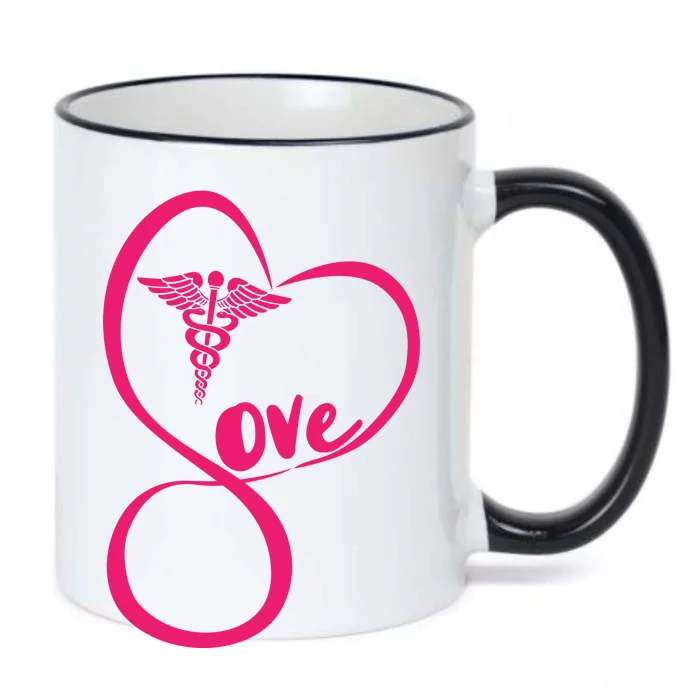 Support Love Nurses Black Color Changing Mug