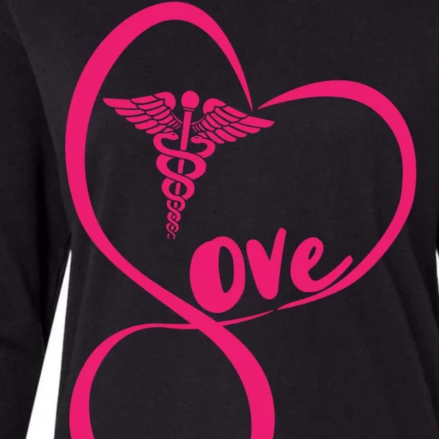 Support Love Nurses Womens Cotton Relaxed Long Sleeve T-Shirt