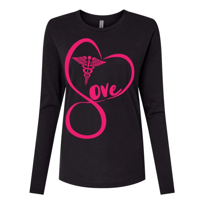 Support Love Nurses Womens Cotton Relaxed Long Sleeve T-Shirt