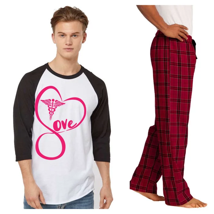 Support Love Nurses Raglan Sleeve Pajama Set