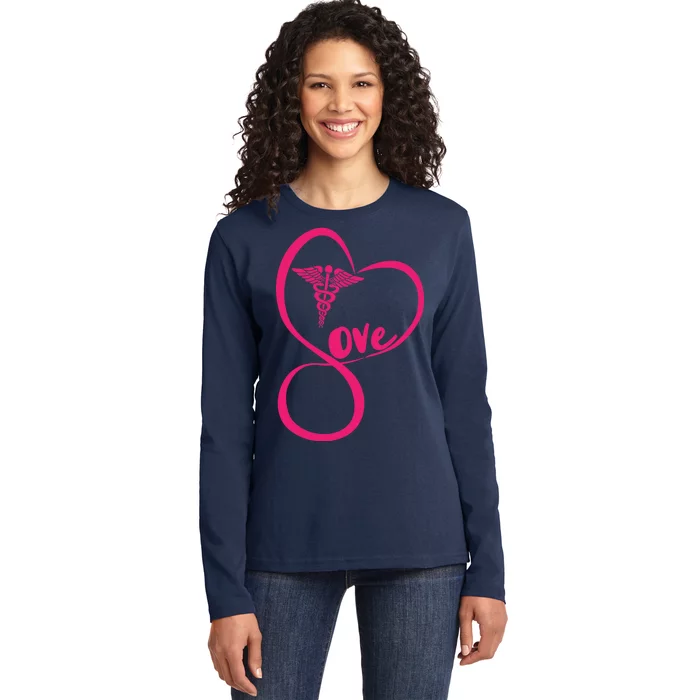 Support Love Nurses Ladies Long Sleeve Shirt