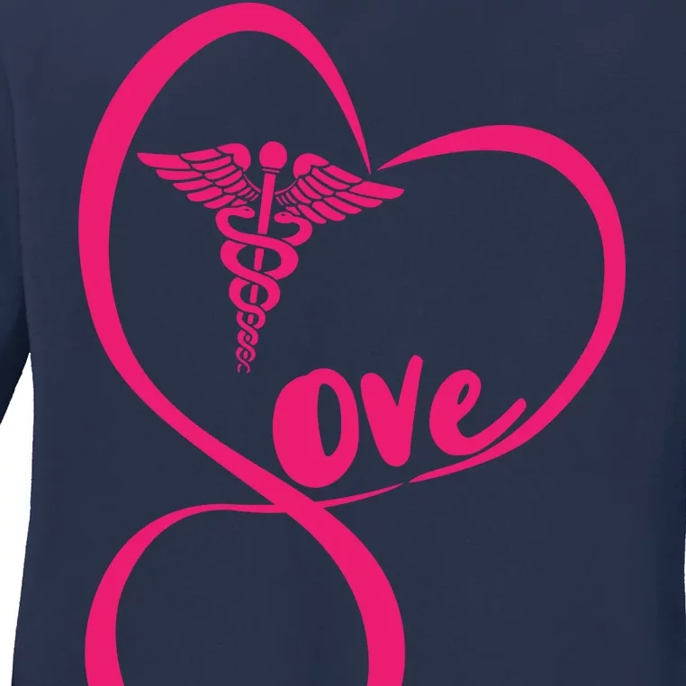 Support Love Nurses Ladies Long Sleeve Shirt