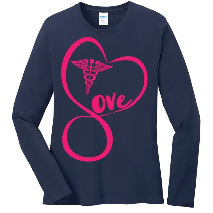 Support Love Nurses Ladies Long Sleeve Shirt