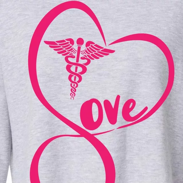 Support Love Nurses Cropped Pullover Crew