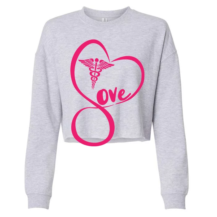 Support Love Nurses Cropped Pullover Crew