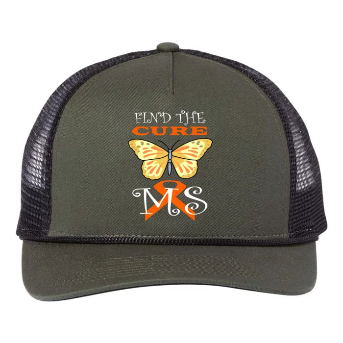 Support MS Help Find The Cure Ribbon Multiple Sclerosis Retro Rope Trucker Hat Cap