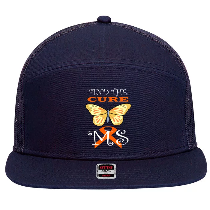 Support MS Help Find The Cure Ribbon Multiple Sclerosis 7 Panel Mesh Trucker Snapback Hat