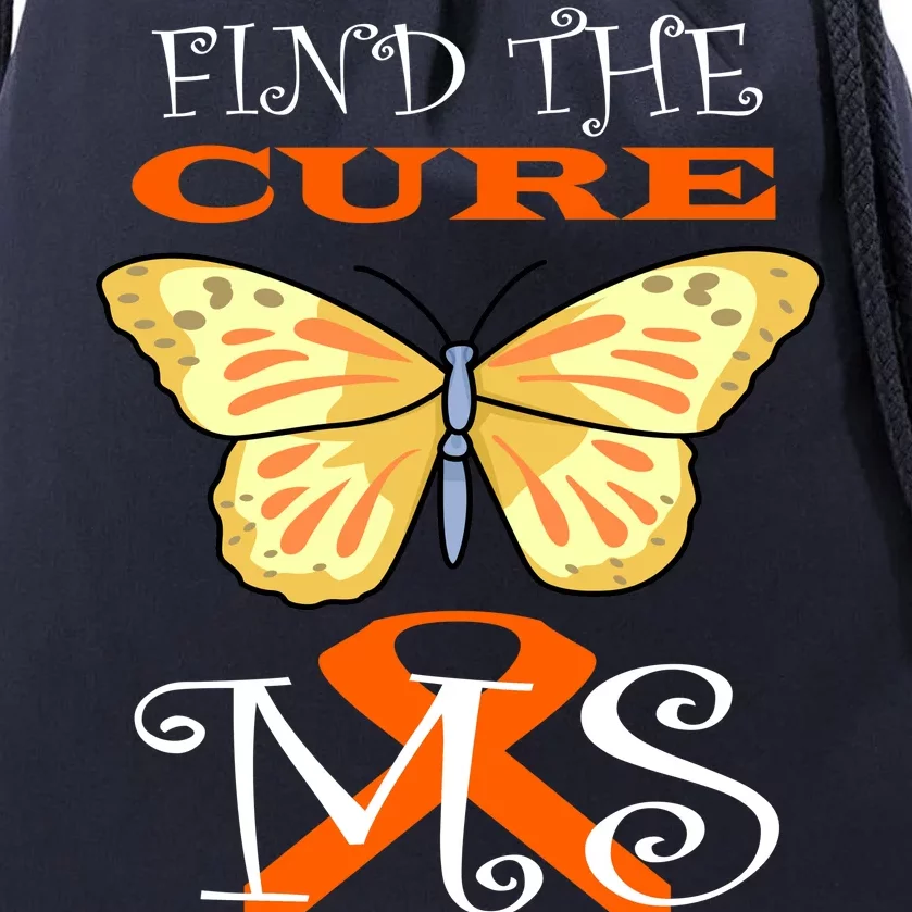 Support MS Help Find The Cure Ribbon Multiple Sclerosis Drawstring Bag