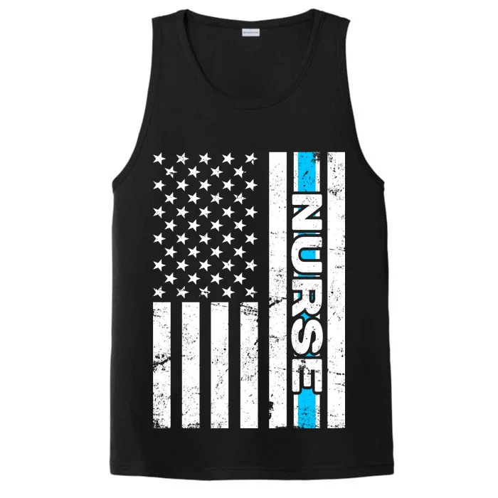 Support Nurses Front Line Flag Performance Tank