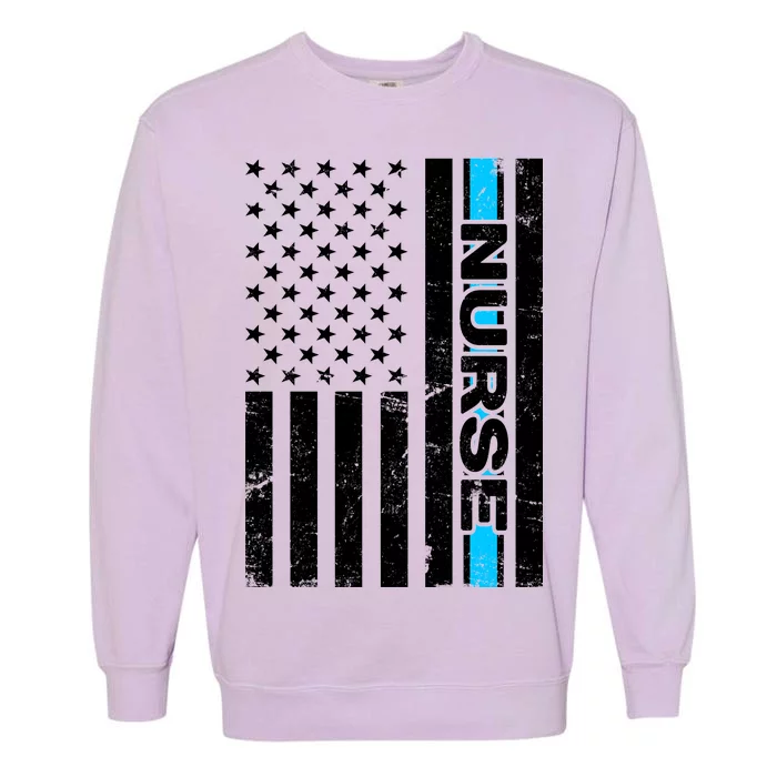 Support Nurses Front Line Flag Garment-Dyed Sweatshirt