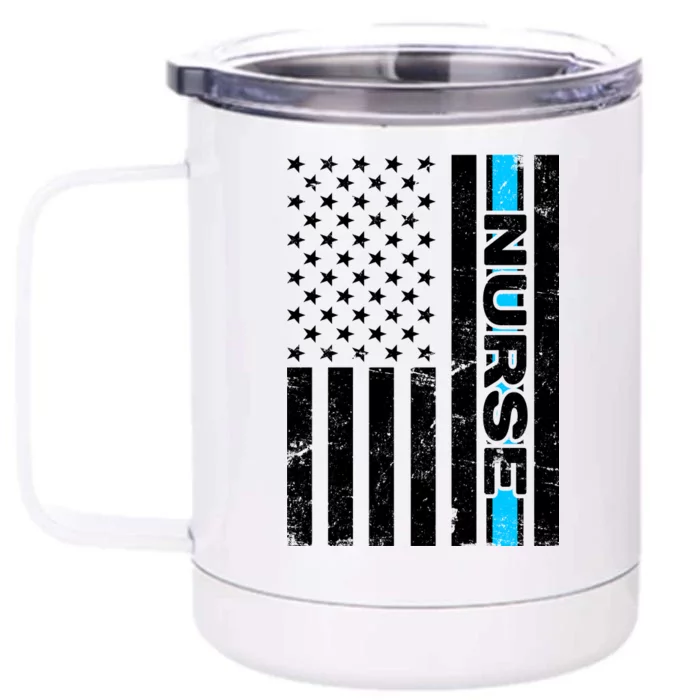 Support Nurses Front Line Flag Front & Back 12oz Stainless Steel Tumbler Cup