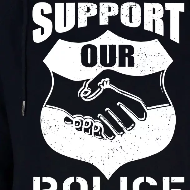 Support Our Police Womens Funnel Neck Pullover Hood