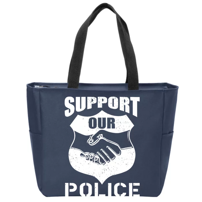 Support Our Police Zip Tote Bag