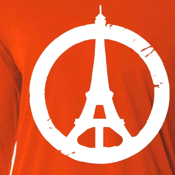 Support Paris Peace Sign Eiffel Tower Cooling Performance Long Sleeve Crew