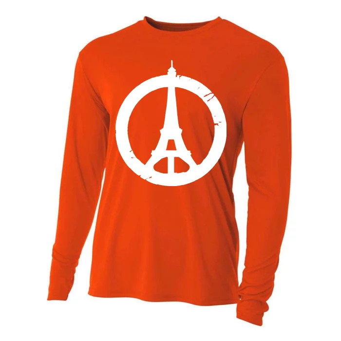 Support Paris Peace Sign Eiffel Tower Cooling Performance Long Sleeve Crew