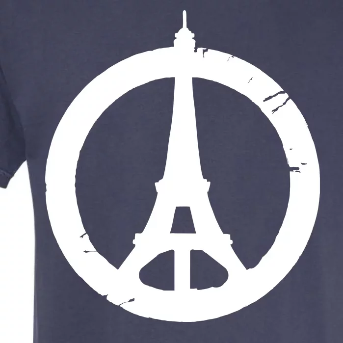 Support Paris Peace Sign Eiffel Tower Garment-Dyed Heavyweight T-Shirt