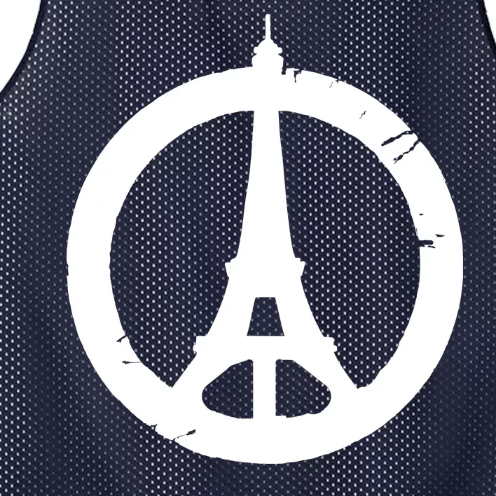 Support Paris Peace Sign Eiffel Tower Mesh Reversible Basketball Jersey Tank