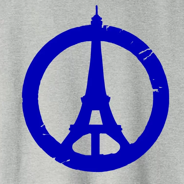 Support Paris Peace Sign Eiffel Tower Women's Crop Top Tee