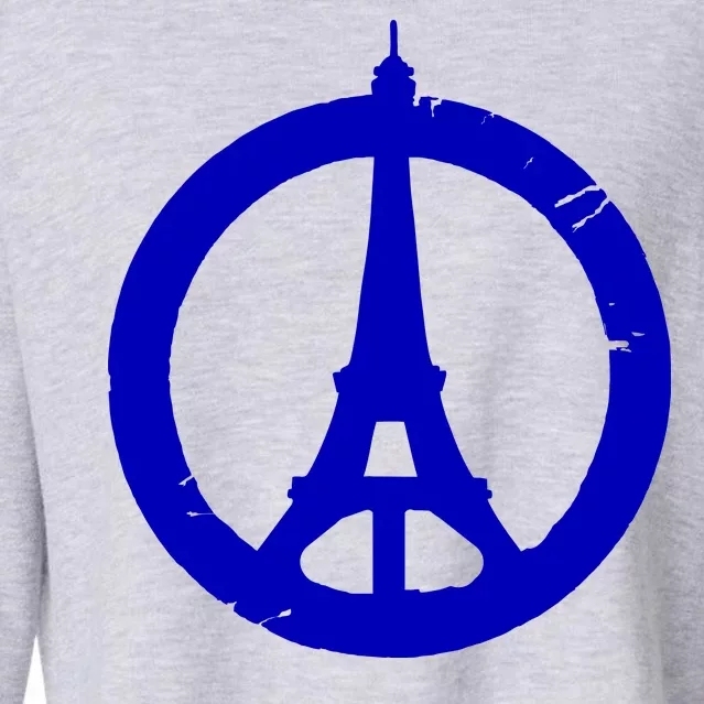 Support Paris Peace Sign Eiffel Tower Cropped Pullover Crew