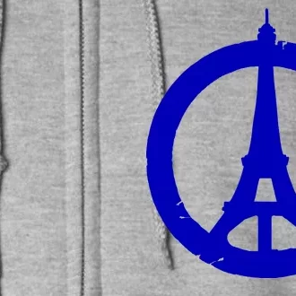 Support Paris Peace Sign Eiffel Tower Full Zip Hoodie