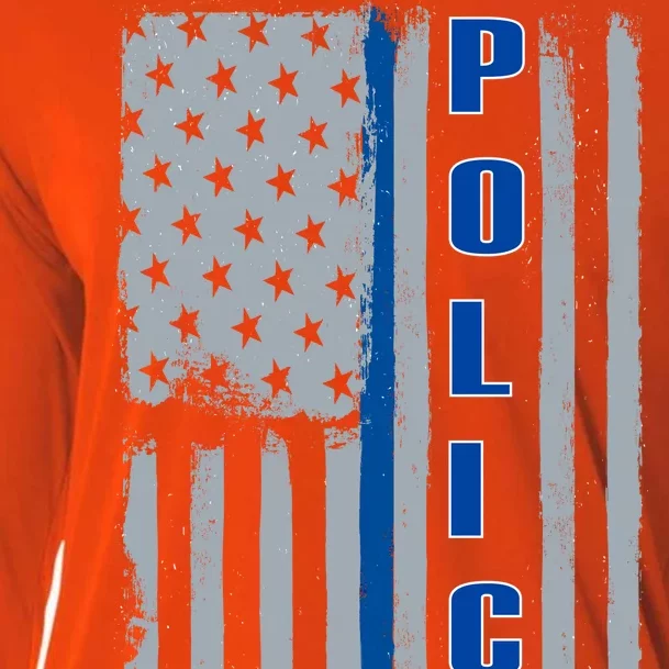 Support Police Blue Flag Cooling Performance Long Sleeve Crew