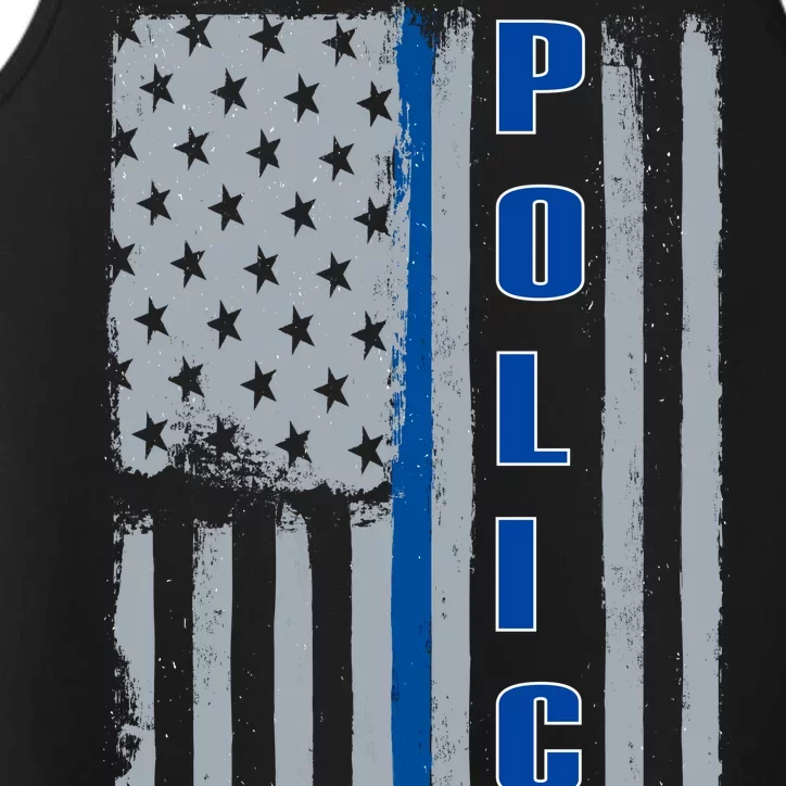 Support Police Blue Flag Performance Tank