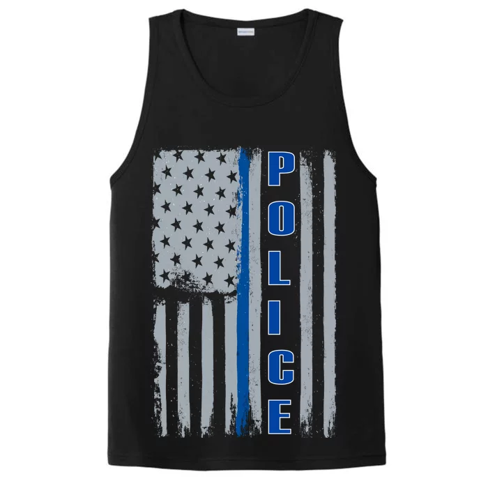 Support Police Blue Flag Performance Tank