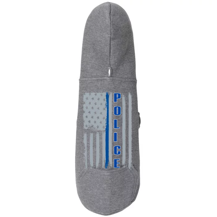 Support Police Blue Flag Doggie 3-End Fleece Hoodie