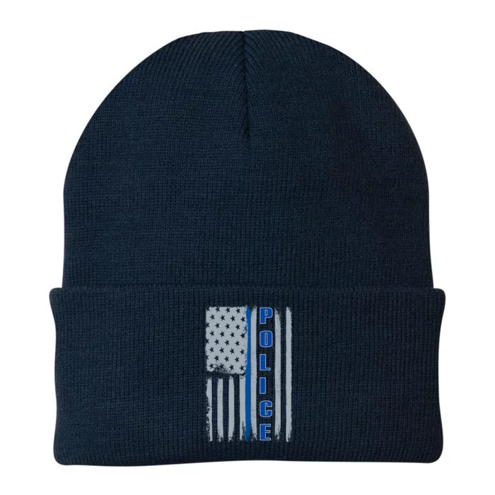 Support Police Blue Flag Knit Cap Winter Beanie