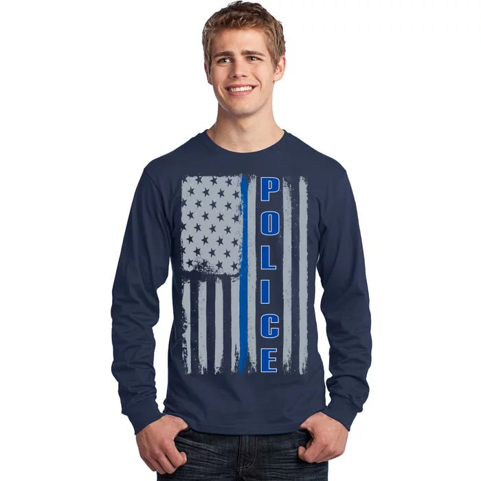 Support Police Blue Flag Tall Long Sleeve T-Shirt