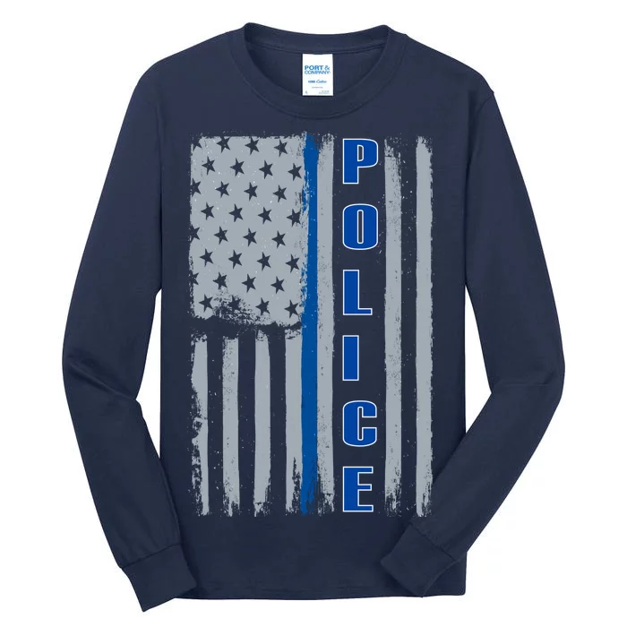 Support Police Blue Flag Tall Long Sleeve T-Shirt