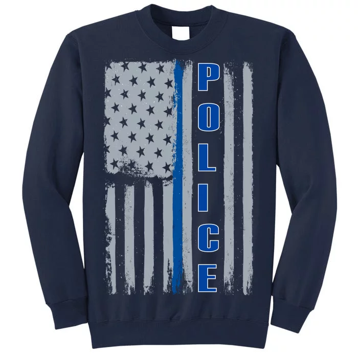 Support Police Blue Flag Tall Sweatshirt