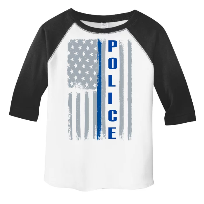 Support Police Blue Flag Toddler Fine Jersey T-Shirt