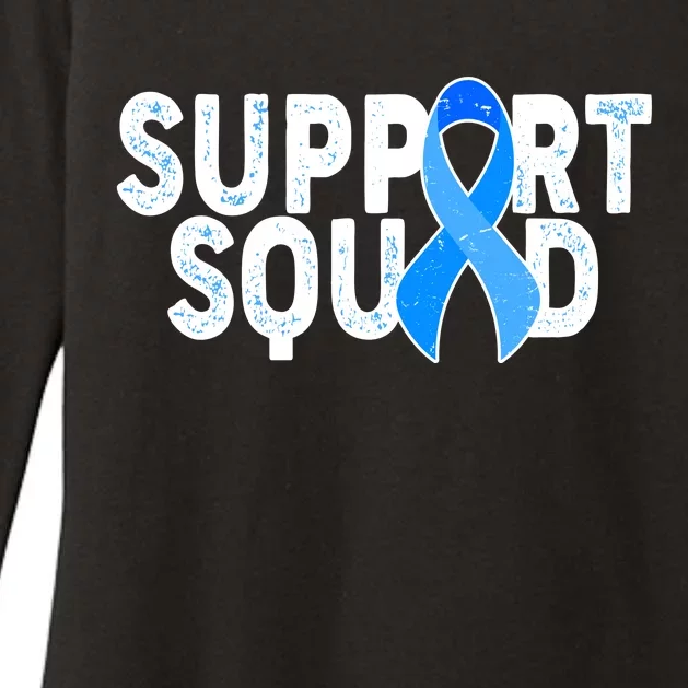 Support Squad Colon Cancer Awareness Blue Ribbon Womens CVC Long Sleeve Shirt