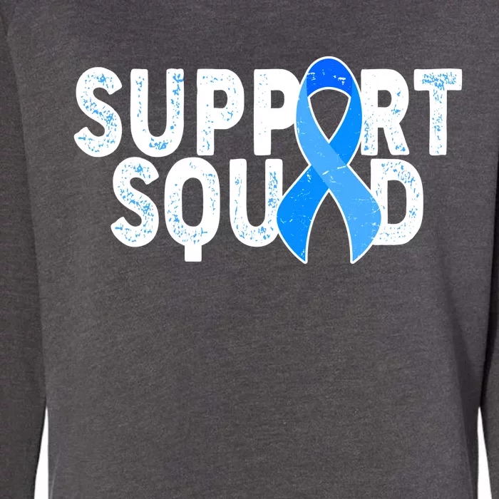 Support Squad Colon Cancer Awareness Blue Ribbon Womens California Wash Sweatshirt