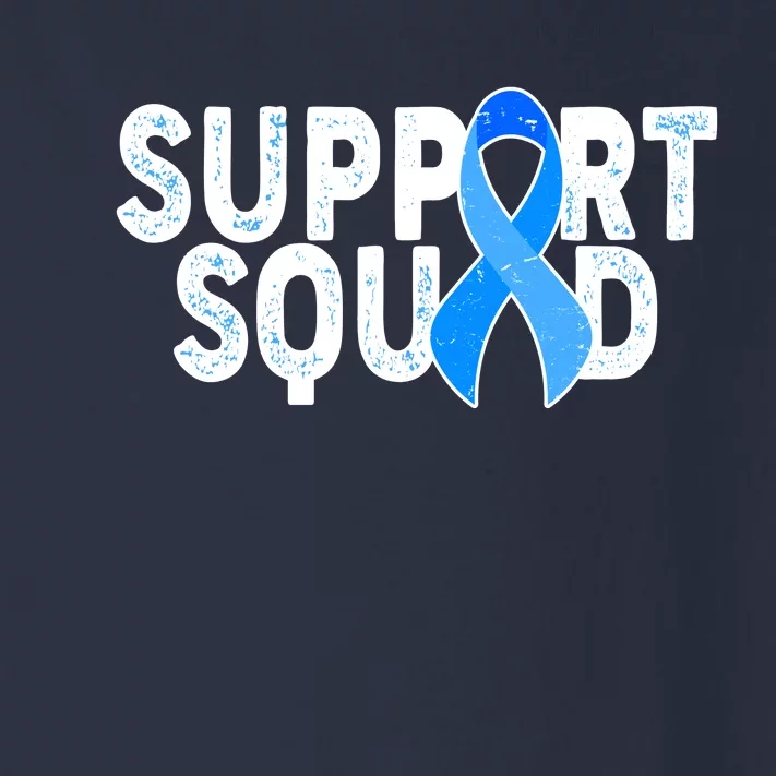 Support Squad Colon Cancer Awareness Blue Ribbon Toddler Long Sleeve Shirt