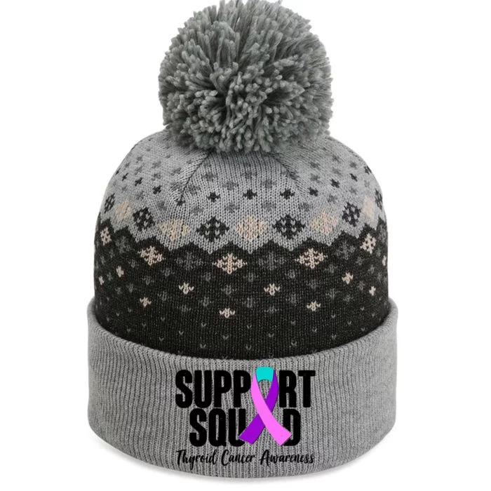 Support Squad Thyroid Cancer Awareness The Baniff Cuffed Pom Beanie