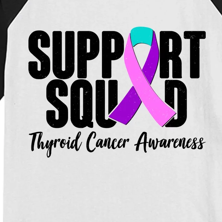 Support Squad Thyroid Cancer Awareness Kids Colorblock Raglan Jersey