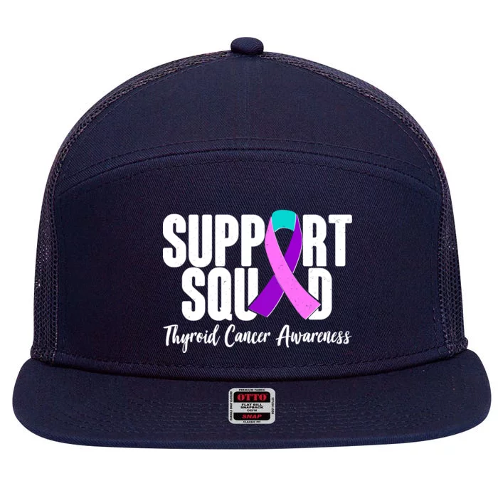 Support Squad Thyroid Cancer Awareness 7 Panel Mesh Trucker Snapback Hat