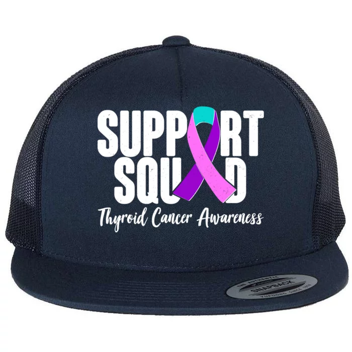 Support Squad Thyroid Cancer Awareness Flat Bill Trucker Hat