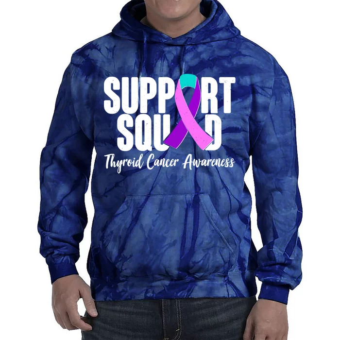 Support Squad Thyroid Cancer Awareness Tie Dye Hoodie