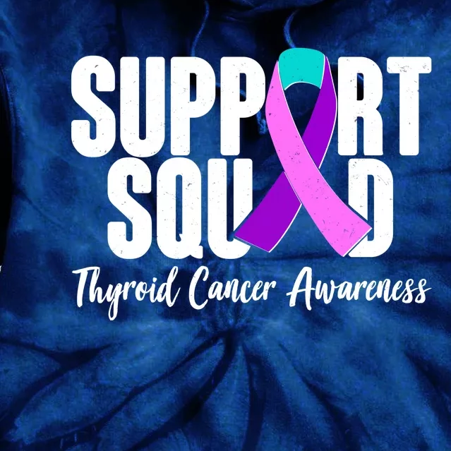 Support Squad Thyroid Cancer Awareness Tie Dye Hoodie