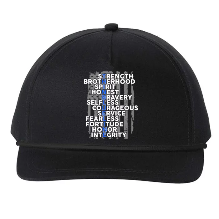 Support The Thin Blue Line US Flag Snapback Five-Panel Rope Hat