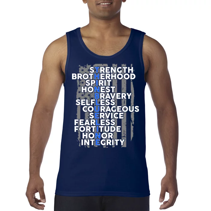 Support The Thin Blue Line US Flag Tank Top