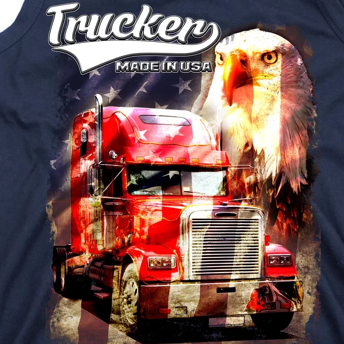 Support Trucker Made In USA Eagle Flag Tank Top