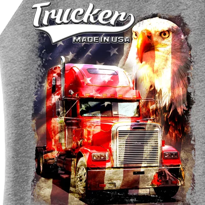 Support Trucker Made In USA Eagle Flag Women’s Perfect Tri Rocker Tank